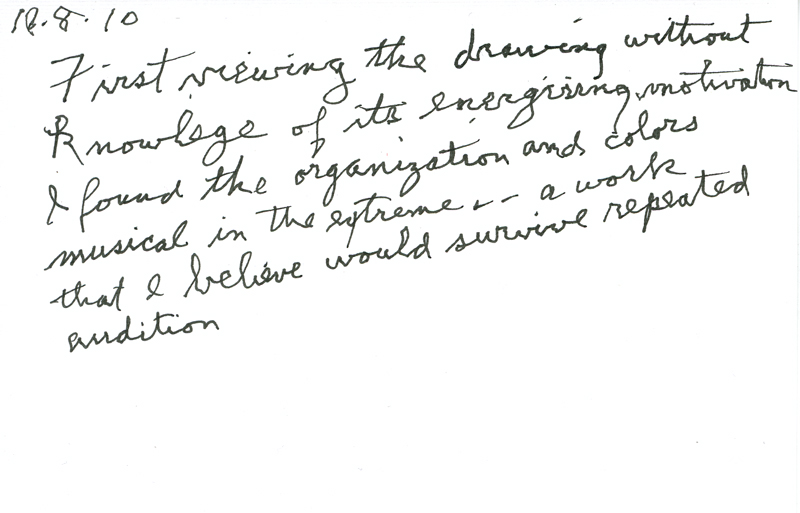 William Anastasi on Karen Schiff